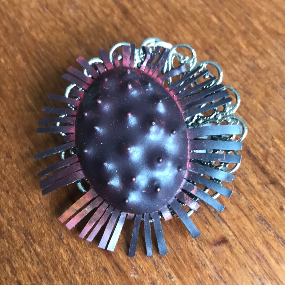 One of a kind, handmade copper brooch